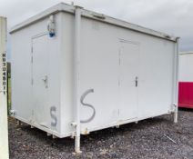 16 ft x 9 ft steel jack leg 3 + 1 toilet site unit Comprising of: Gents toilet (3 - cubicles, 2 -