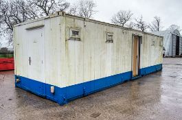 32 ft x 10 ft steel toilet/shower site unit Comprising of: Gents toilet (5 - cubicles, 5 -