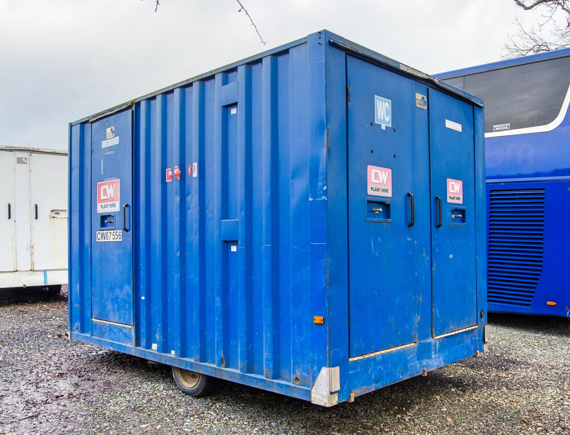 Boss Cabins 12 ft x 6 ft steel anti vandal mobile welfare site unit Comprising of: Canteen area, - Image 4 of 13