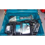 Makita DJS161 18v cordless metal shear c/w 2 batteries, charger and carry case EXP4077