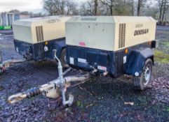 Doosan 7/41 diesel driven fast tow mobile air compressor Year: 2015 S/N: 433867 Recorded Hours: