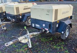 Doosan 7/41 diesel driven fast tow mobile air compressor Year: 2014 S/N: 432446 Recorded Hours: 1634