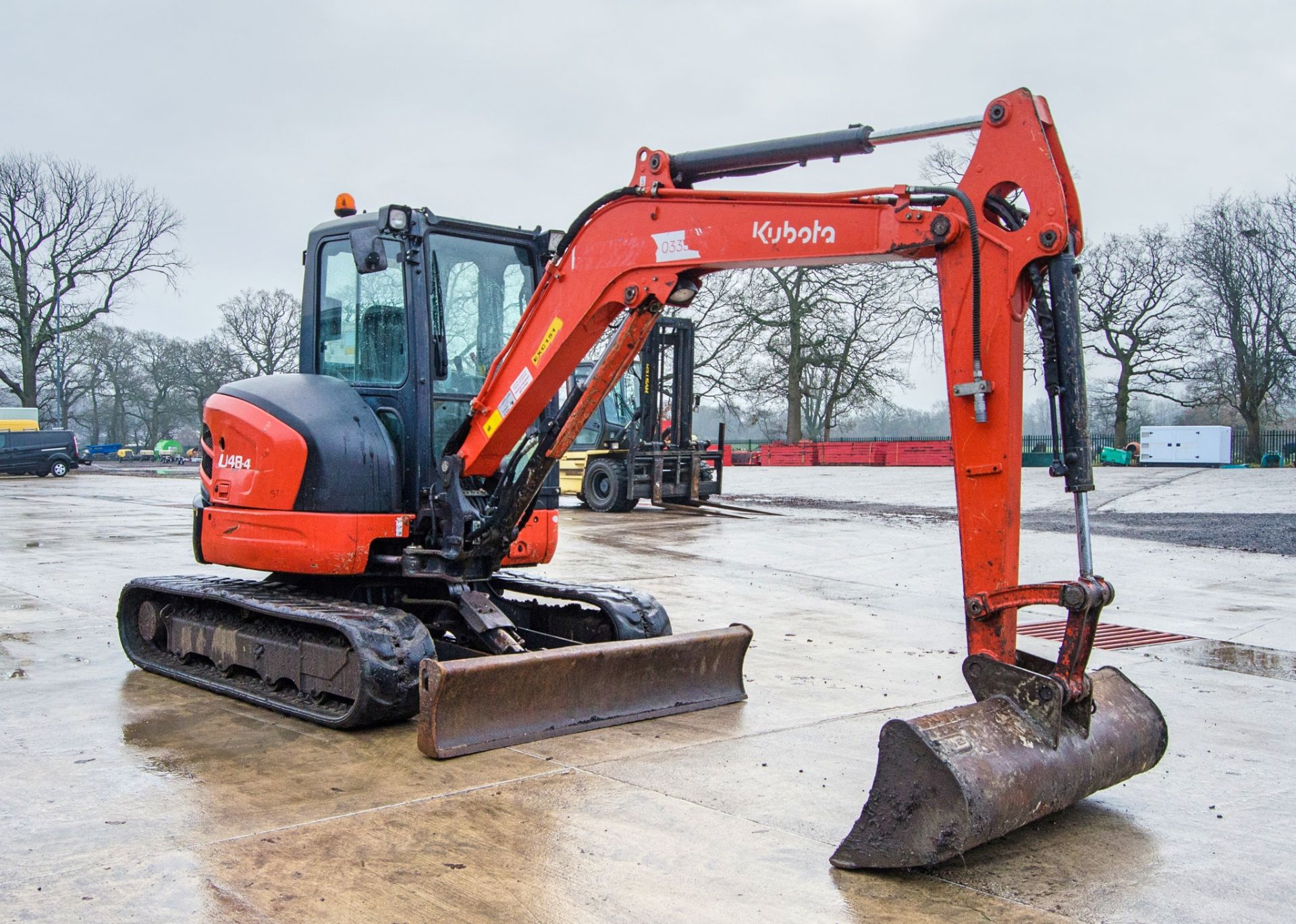 Kubota U48-4 4.8 tonne rubber tracked excavator Year: 2015 S/N: 52755 Recorded Hours: 3595 blade, - Image 2 of 25