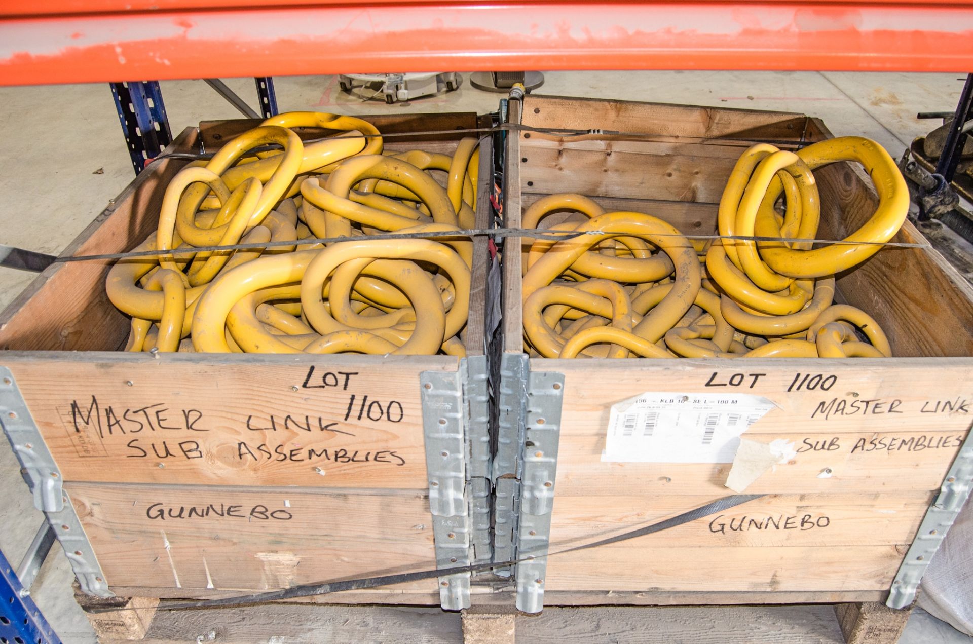 2 - crates of chain master link assemblies