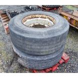 2 - 385/65 R22.5 10 stud super single wheels and tyres