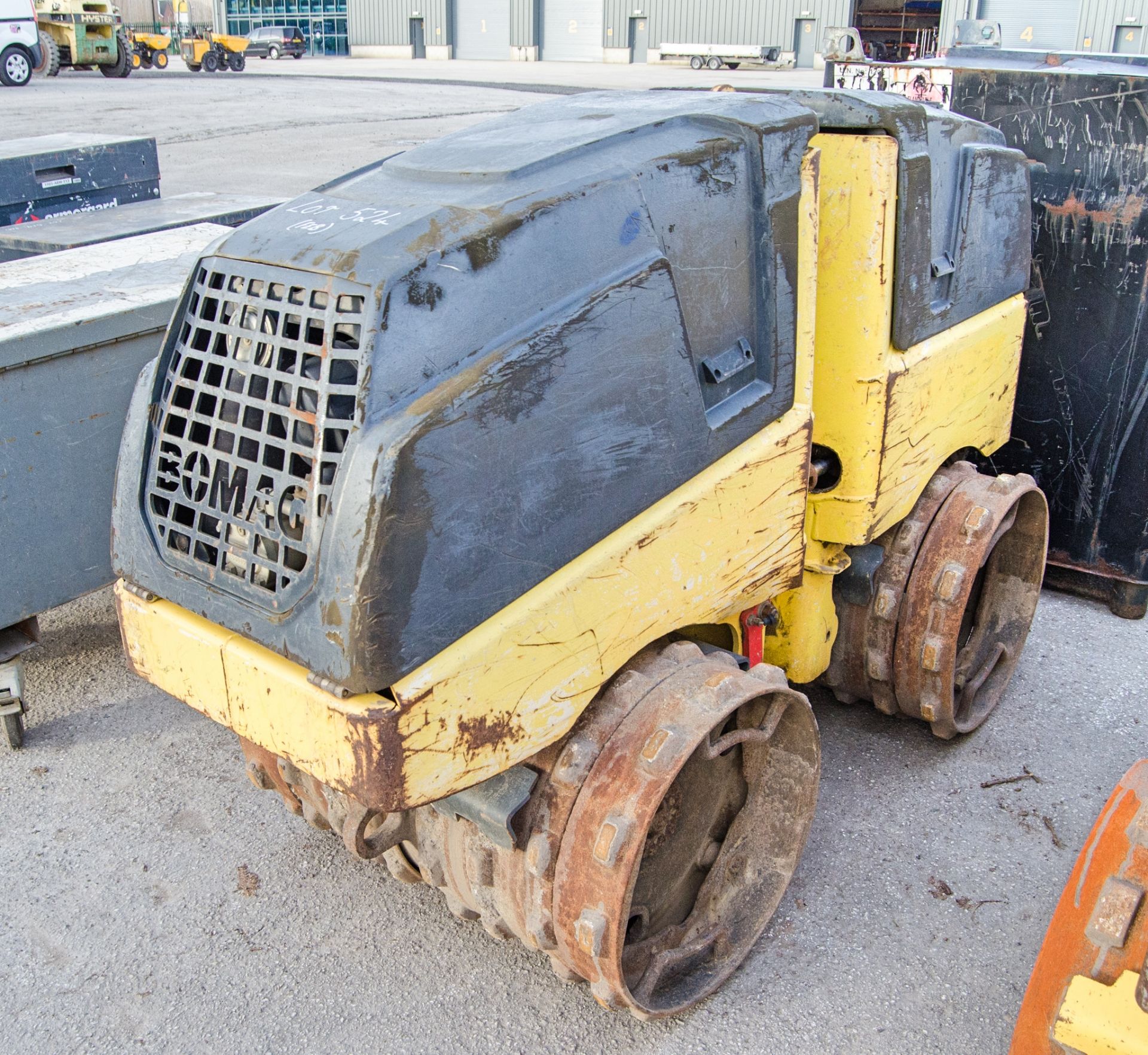 Bomag diesel driven double drum trench roller c/w remote control - Image 2 of 7