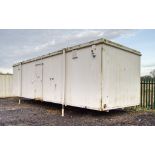 32ft x 10ft steel jack leg 4+4 toilet site unit Comprising of: Lobby area & 2 - toilet rooms (each