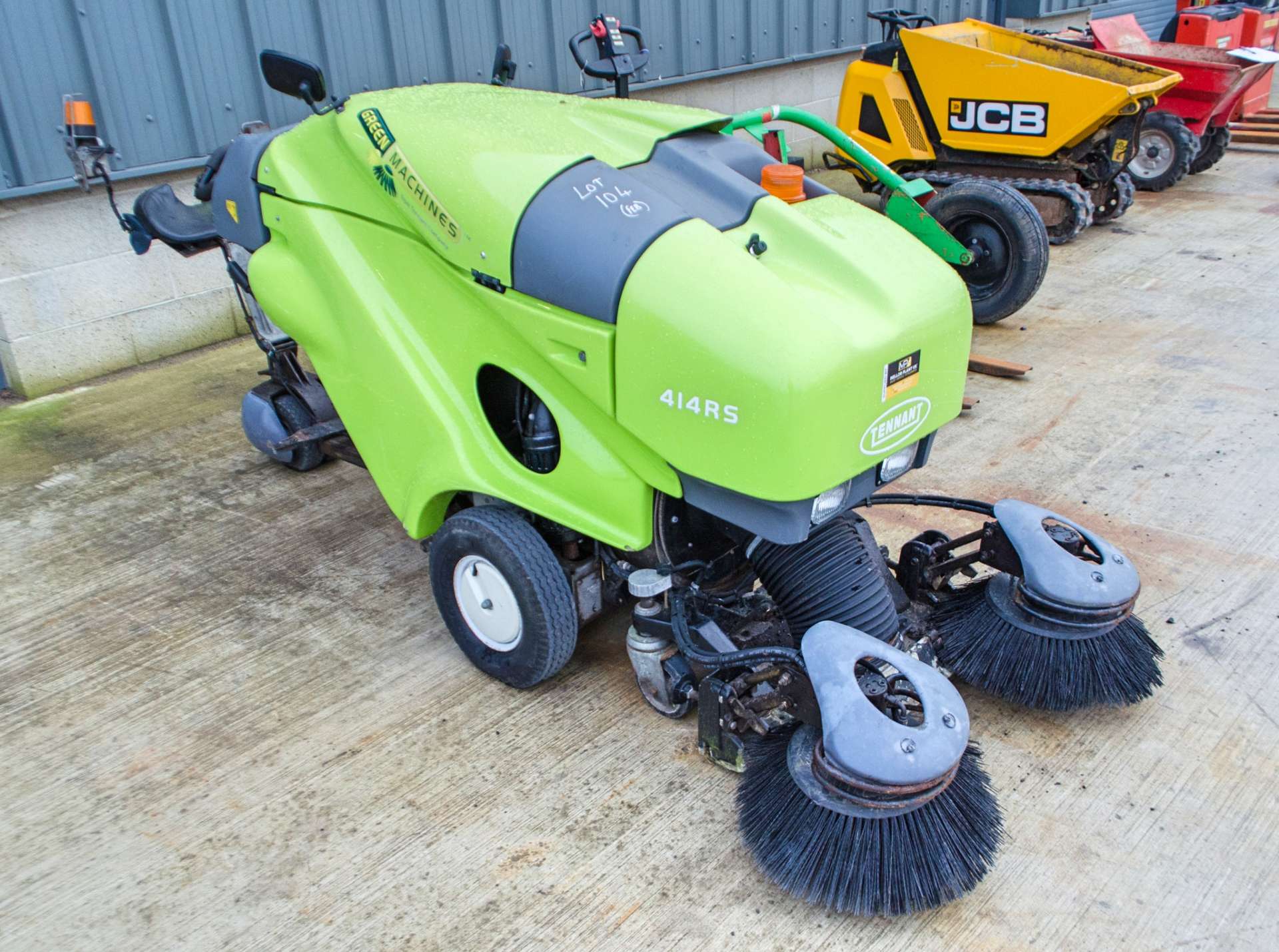 Green Machines 414RS diesel driven ride on sweeper Recorded hours: 251