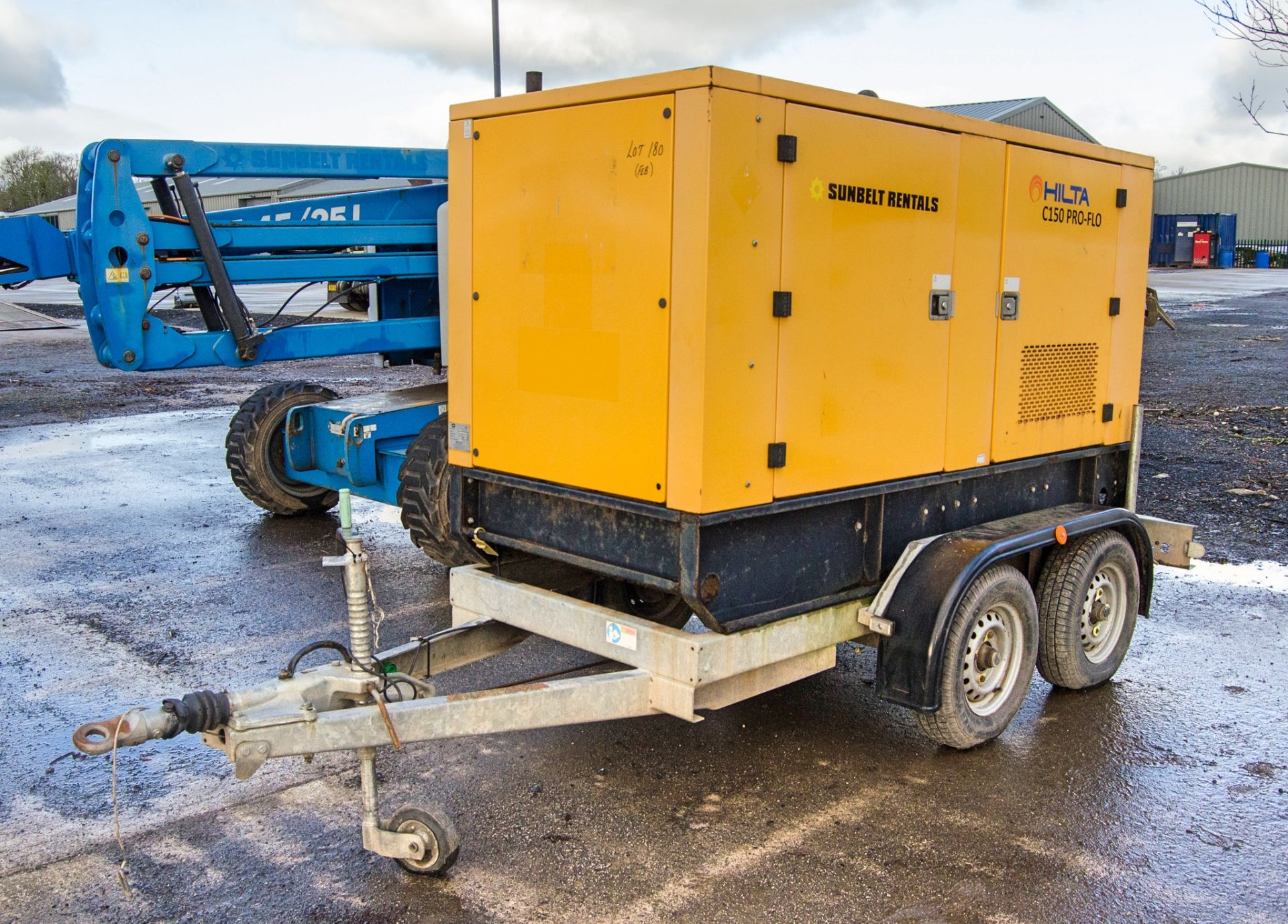 Hilta C150 Pro-Flo diesel driven tandem axle fast tow water pump Year: 2015 S/N: 1310428 Recorded