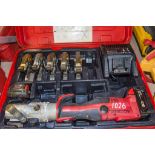 Novopress ACO203XL 18v cordless press fit tool c/w 2 batteries, 5 jaws, charger and carry case