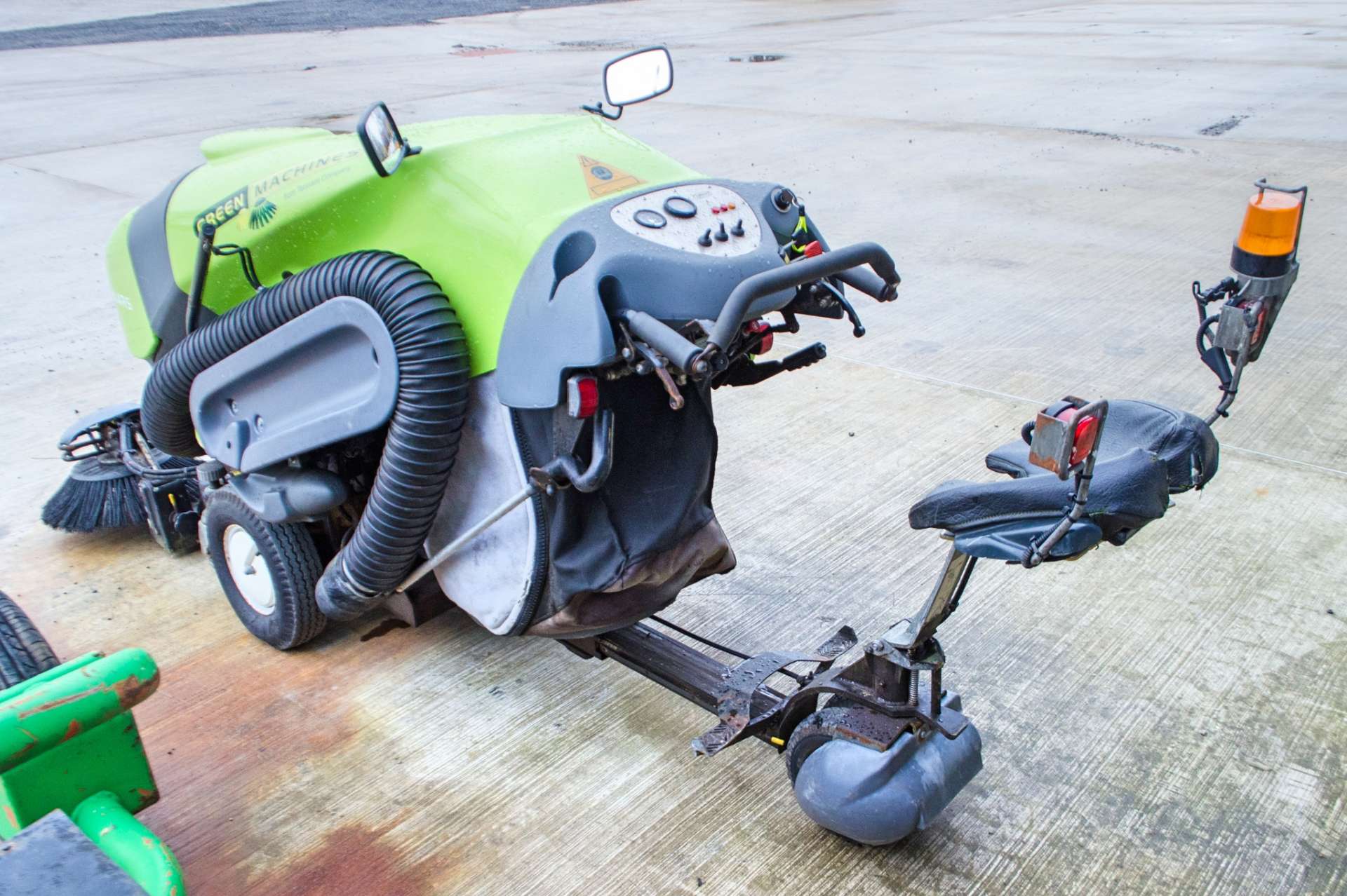 Green Machines 414RS diesel driven ride on sweeper Recorded hours: 251