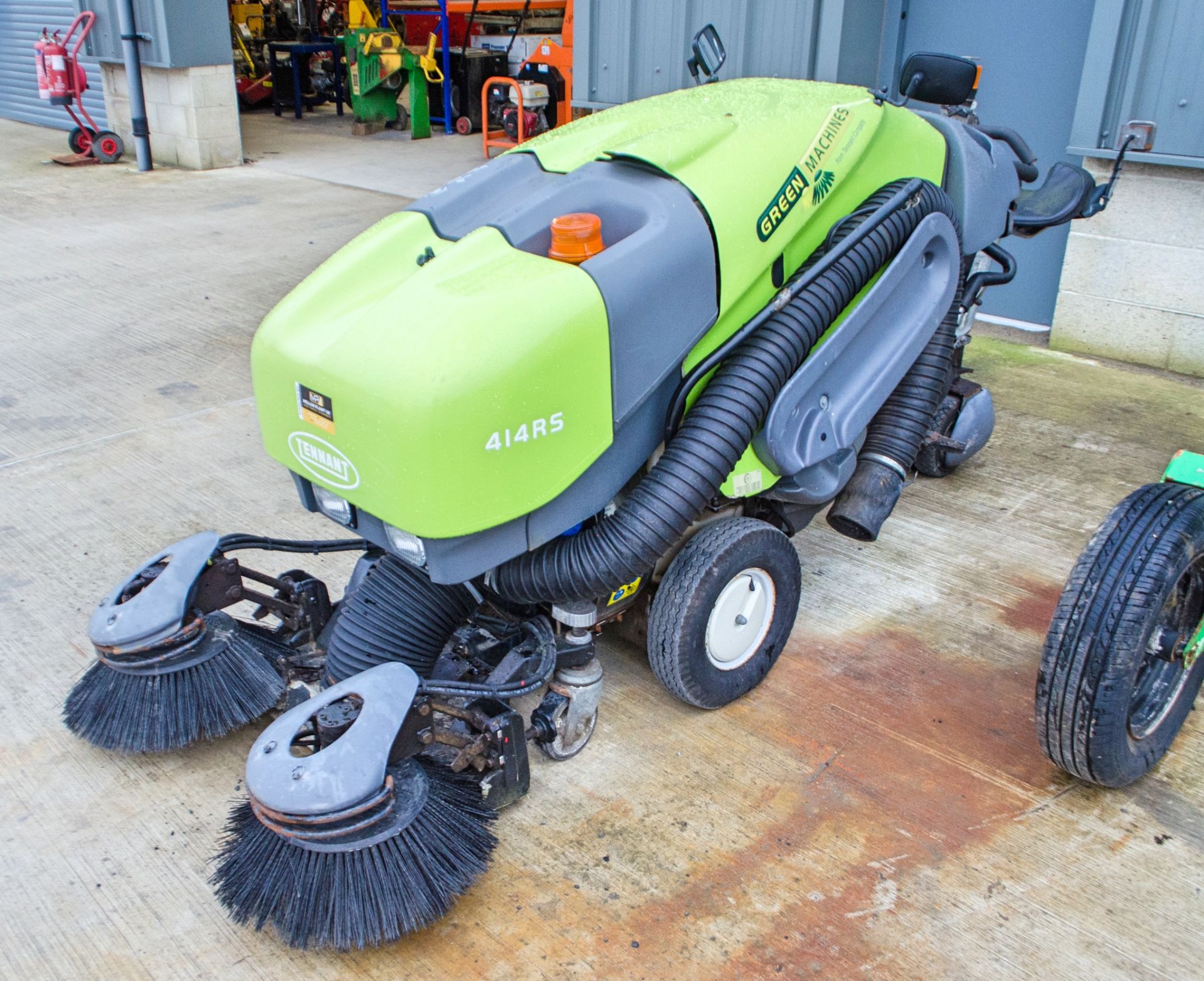 Green Machines 414RS diesel driven ride on sweeper Recorded hours: 251