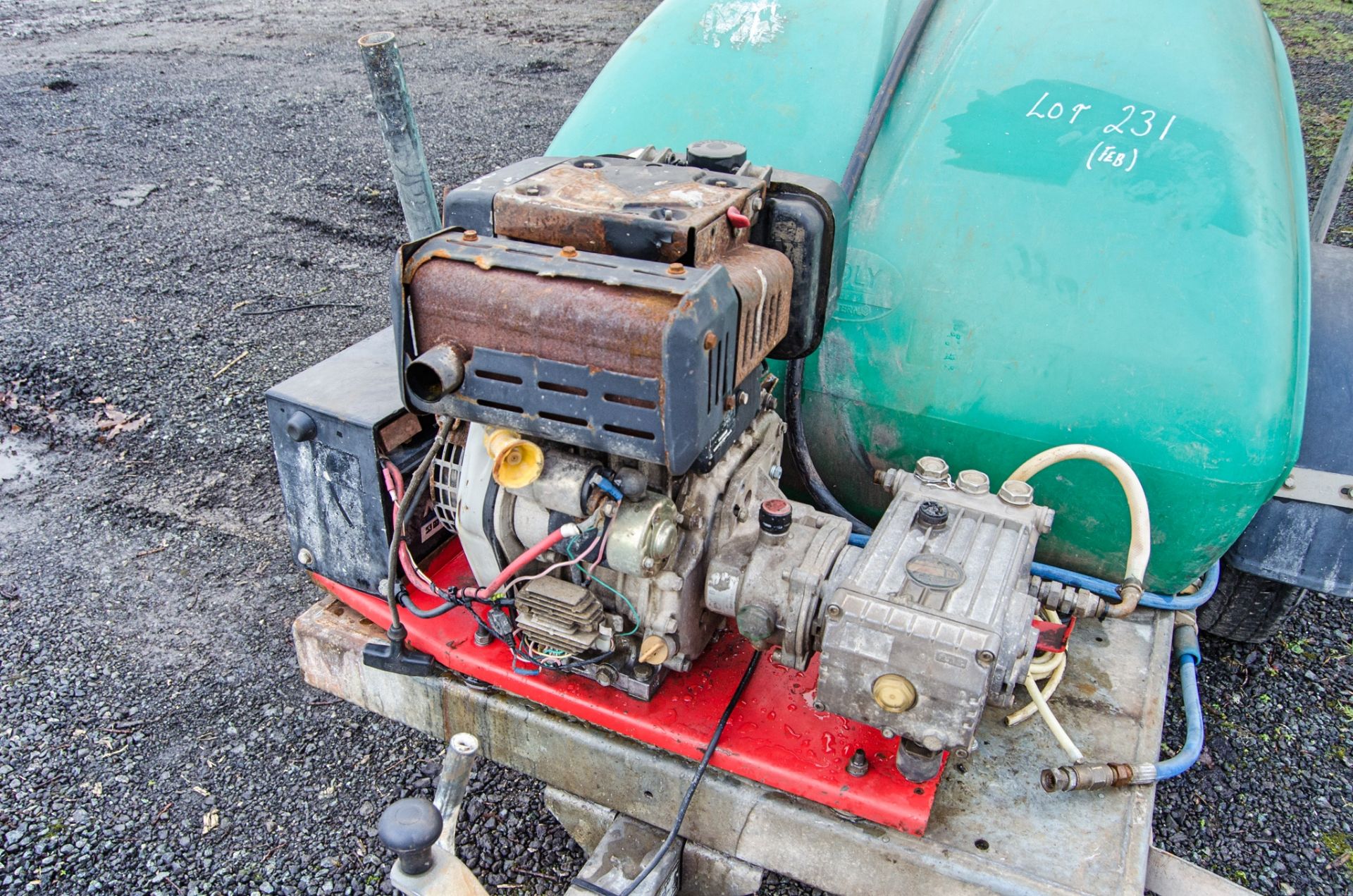 Western diesel driven fast tow pressure washer bowser c/w hose and lance A691433 - Image 7 of 7