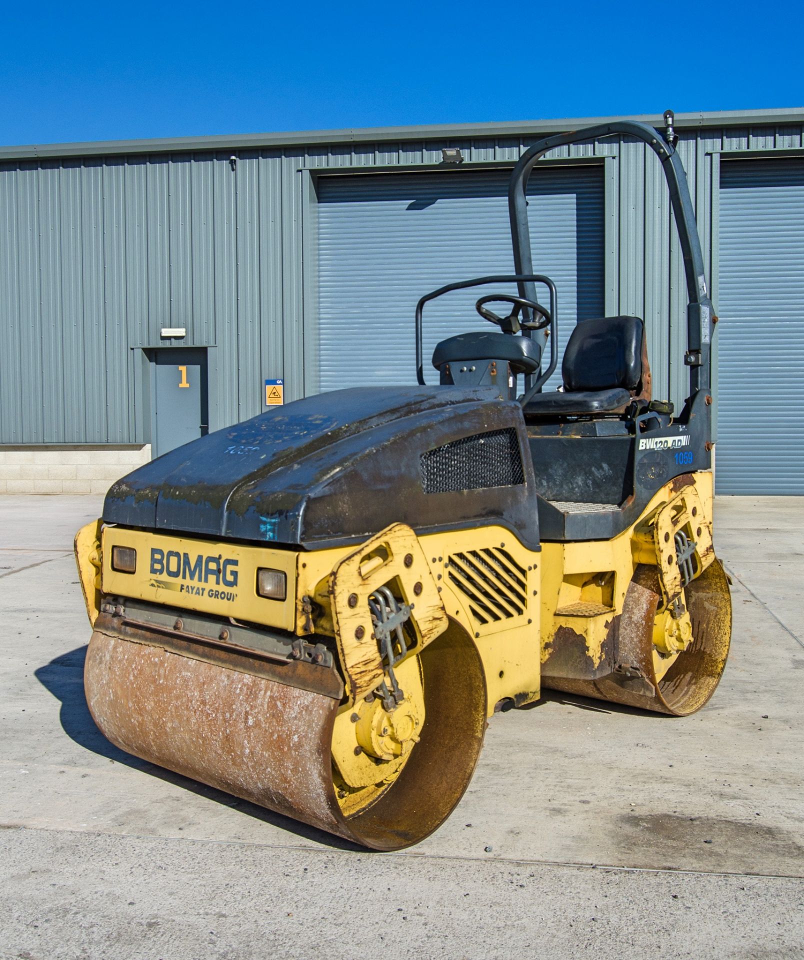 Bomag BW120 AD-4 diesel driven double drum ride on roller Year: 2007 S/N: 24798 Recorded Hours: 1810