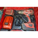 Hilti SF 6H-A22 22v cordless power drill c/w 2 - batteries, charger & carry case A936243