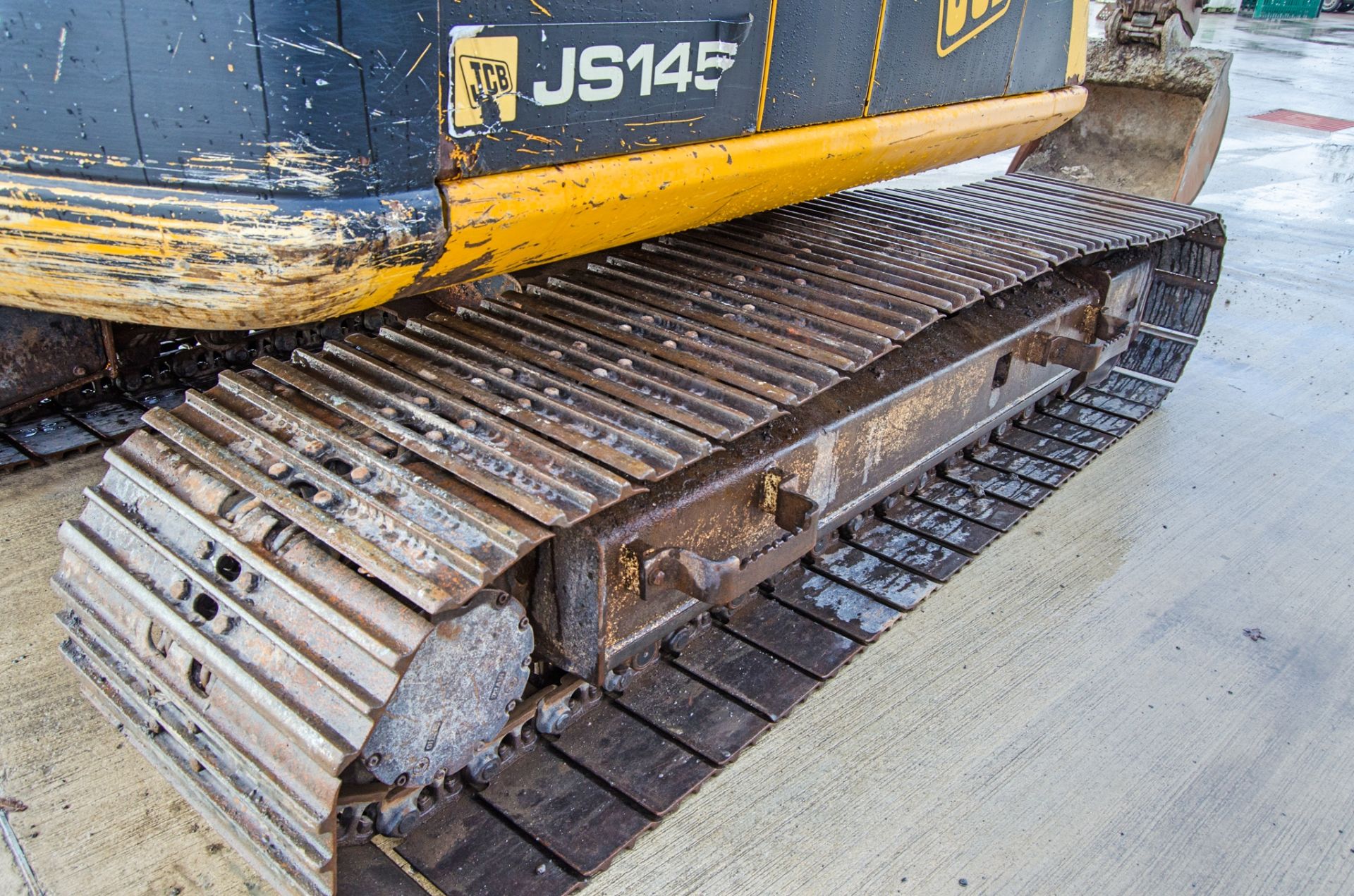 JCB JS145LC 14.5 tonne steel tracked excavator Year: 2009 S/N: 9160009 Recorded Hours: 11,920 piped, - Image 11 of 27