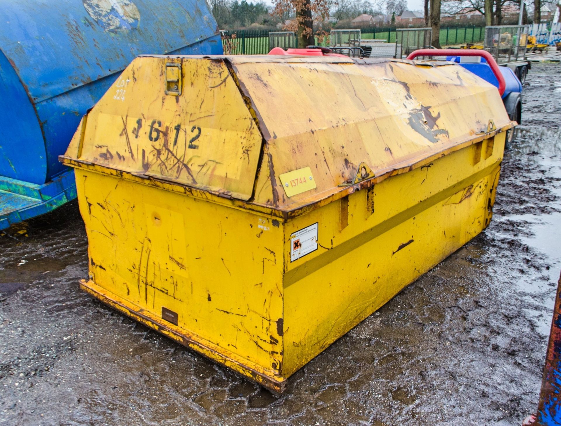 Western 2000 litre static bunded fuel bowser c/w manual pump, delivery hose and nozzle 1612