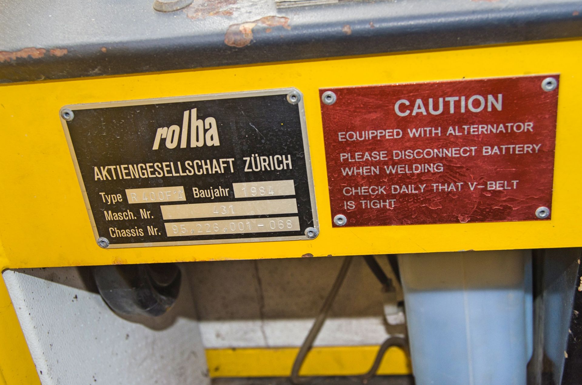 Rolba R400FA snow blower machine Year: 1984 S/N: 431 Recorded Hours: 320 - Image 15 of 17