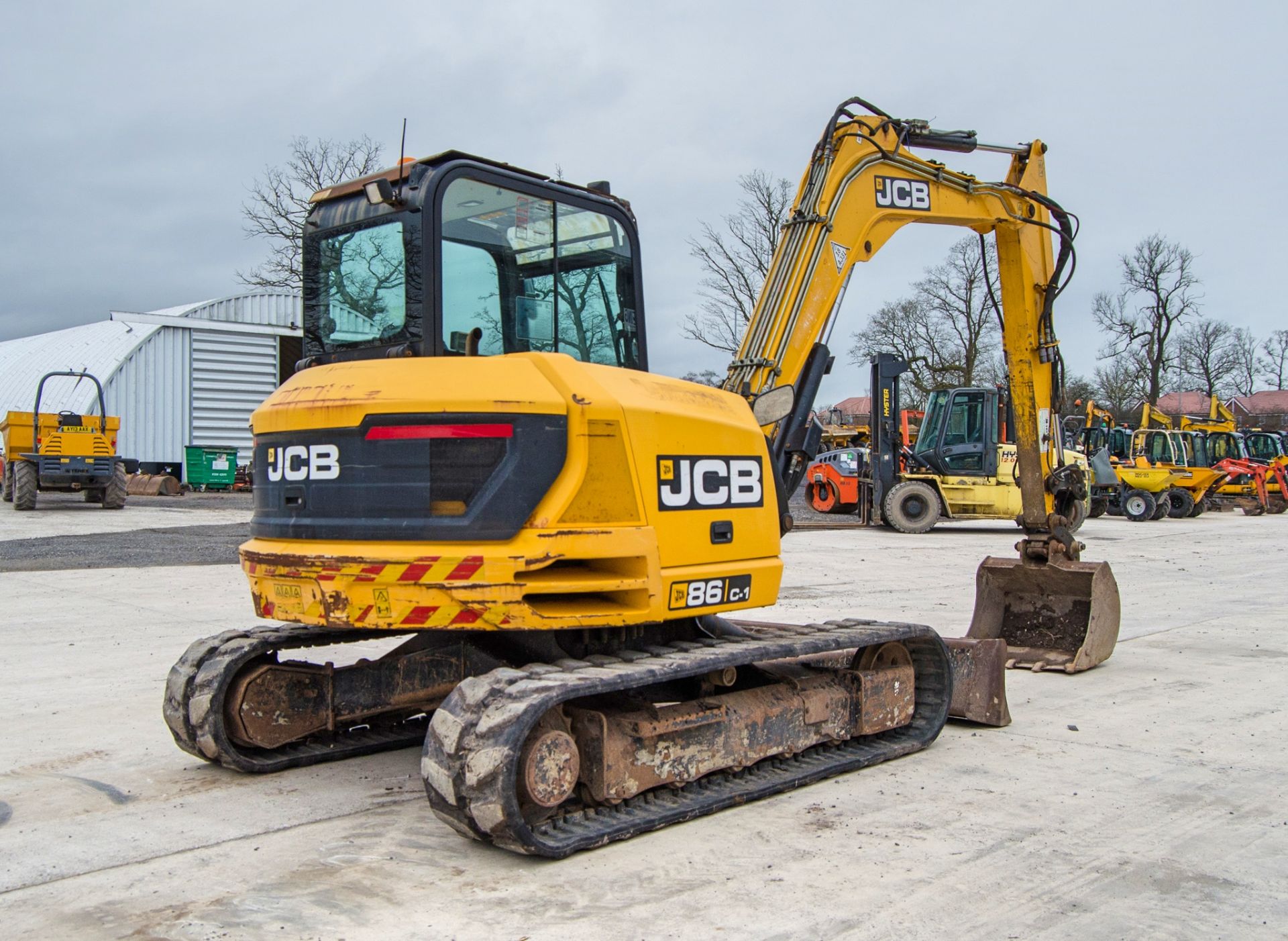JCB 86C-1 8.5 tonne rubber tracked excavator Year: 2014 S/N: 2249525 Recorded Hours: 7036 blade, - Image 3 of 26