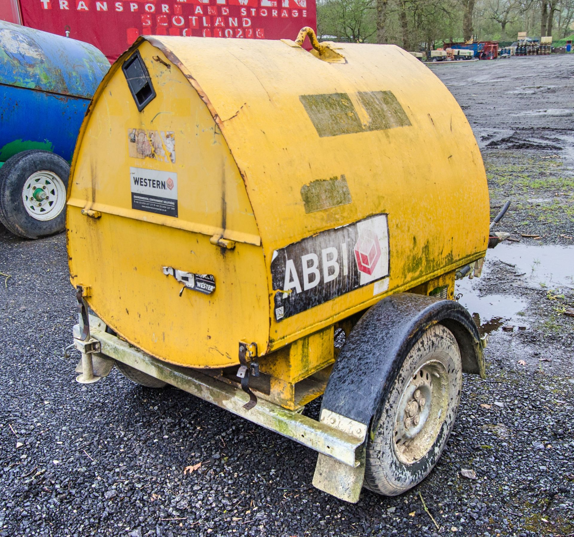 Western Abbi 950 litre fast tow bunded fuel bowser c/w manual pump, delivery hose & nozzle 14031402 - Image 3 of 7