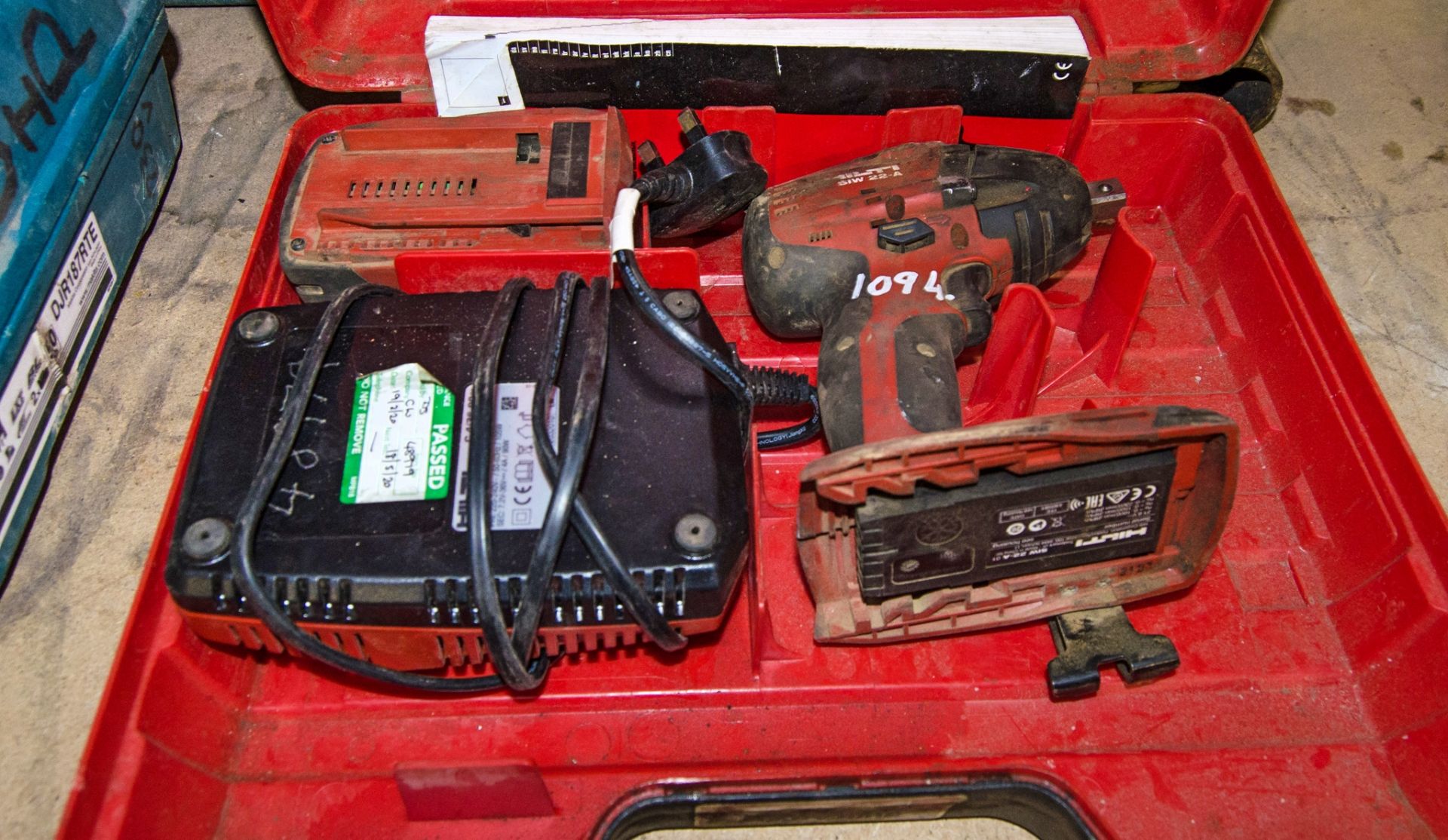 Hilti SIW 22-A 22v cordless 1/2 inch impact gun c/w battery, charger and carry case 48979
