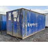 20ft x 8ft steel store site unit ** No keys but unlocked **