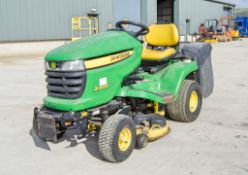 John Deere X300R petrol driven ride on mower Year: 2010 S/N: 180328 Recorded Hours: 367 c/w front