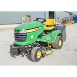 John Deere X300R petrol driven ride on mower Year: 2010 S/N: 180328 Recorded Hours: 367 c/w front