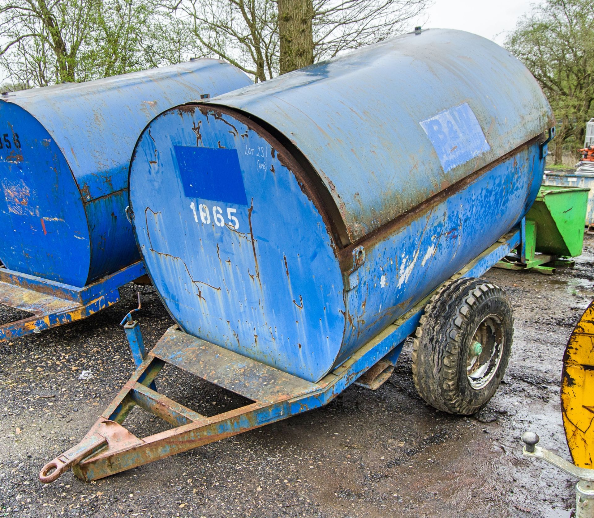 Trailer Engineering 2140 litre site tow bunded fuel bowser c/w manual pump, delivery hose & nozzle