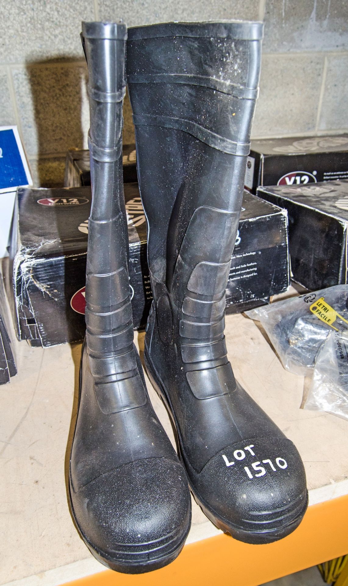 Pair of size 7 Graft Gear steel toe cap wellington boots
