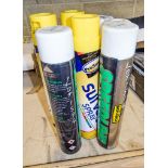 7 - 750ml aerosols of line marking paint