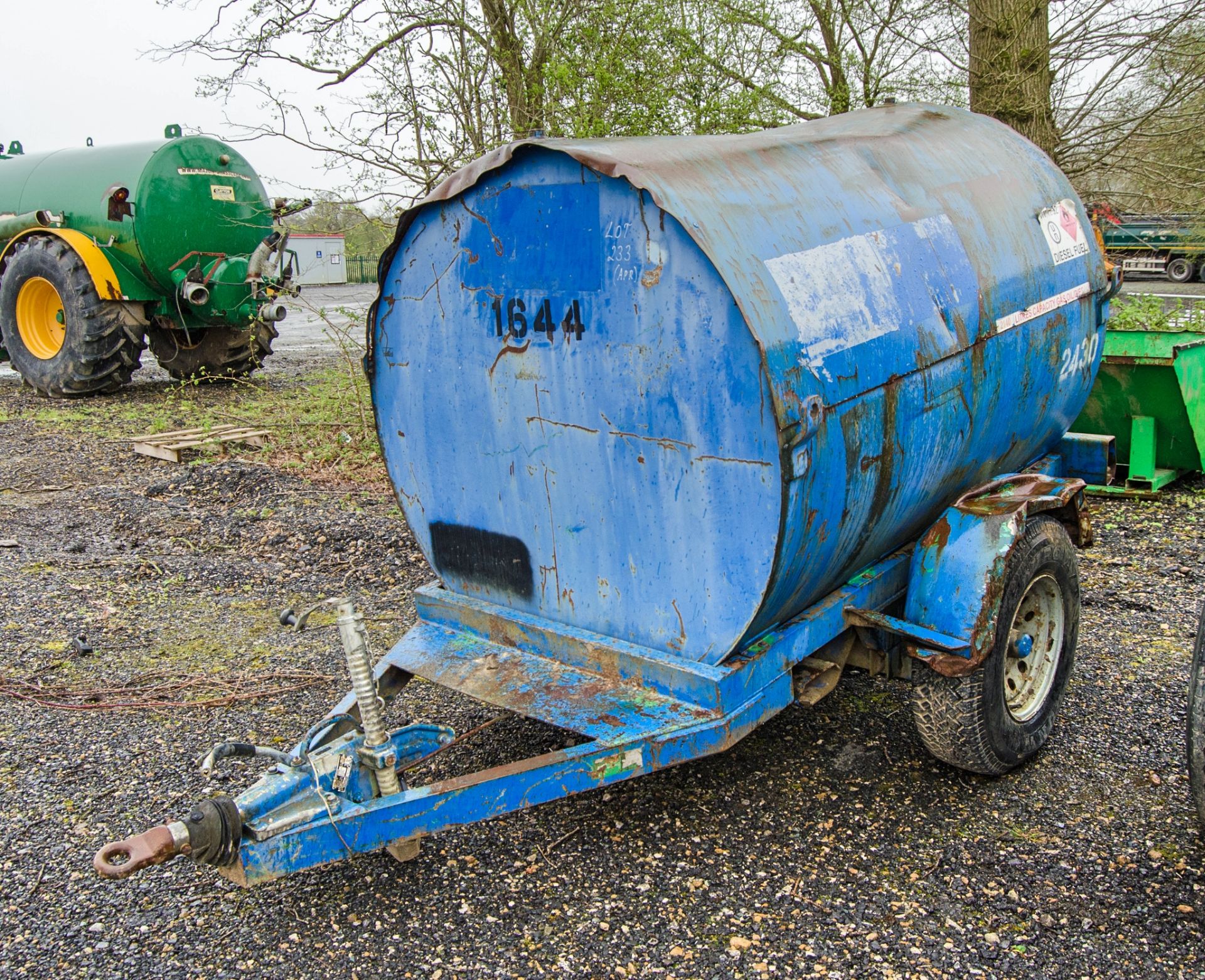 Trailer Engineering 2140 litre site tow bunded fuel bowser c/w manual pump, delivery hose & nozzle