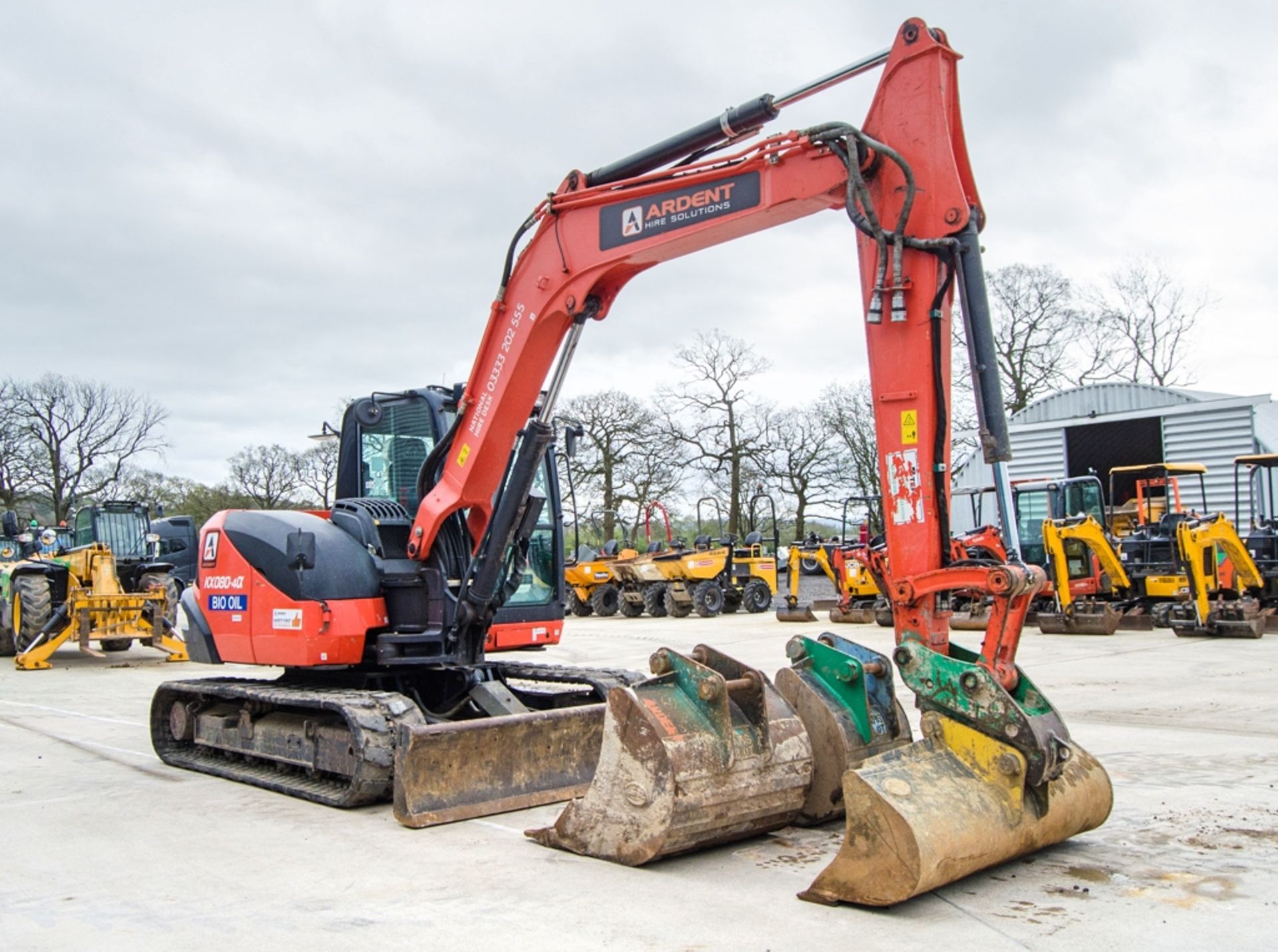 Kubota KX080-4 8 tonne rubber tracked excavator Year: 2019 S/N: 47442 Recorded Hours: 3058 piped, - Image 2 of 26