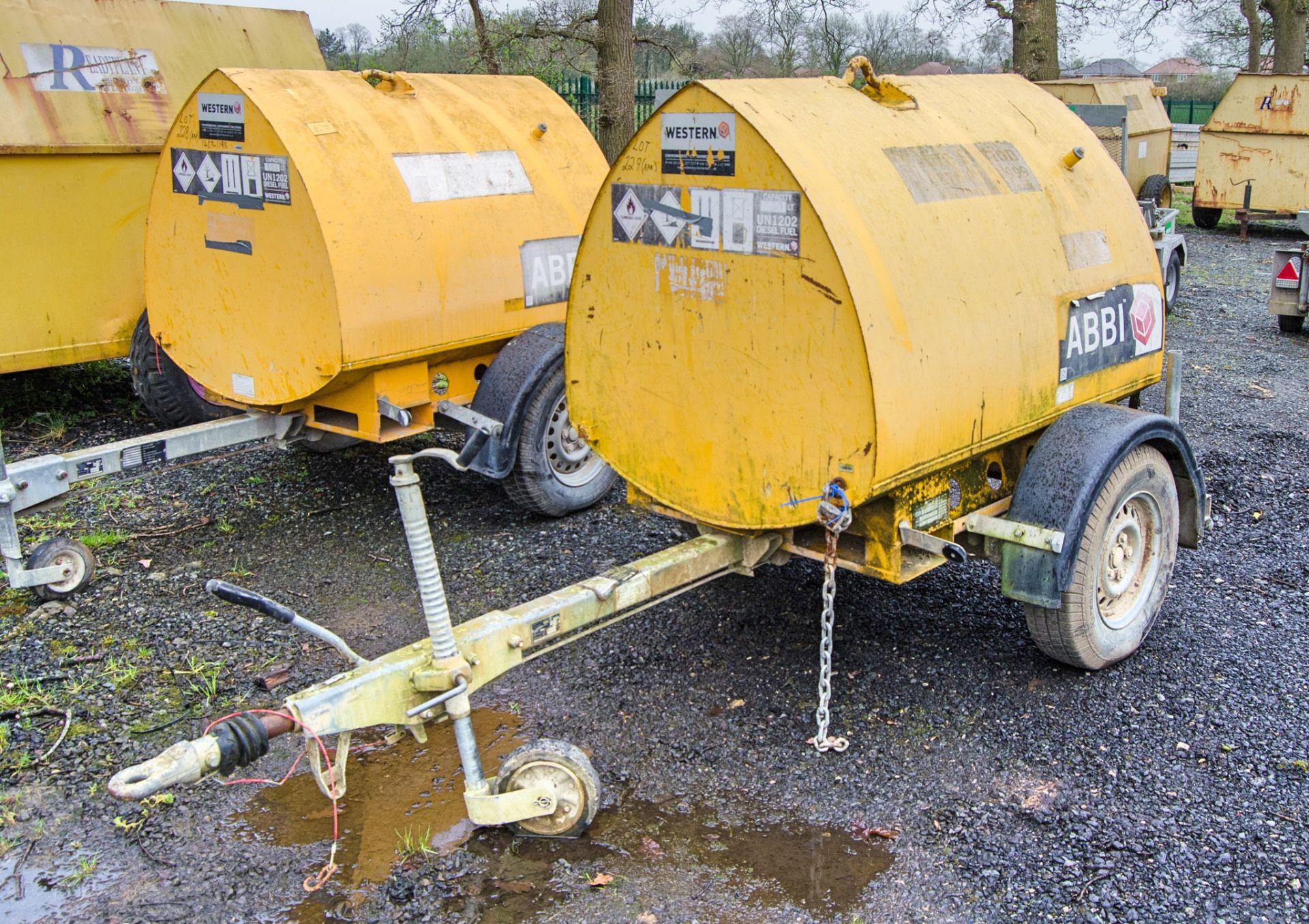 Western Abbi 950 litre fast tow bunded fuel bowser c/w manual pump, delivery hose & nozzle 14031402