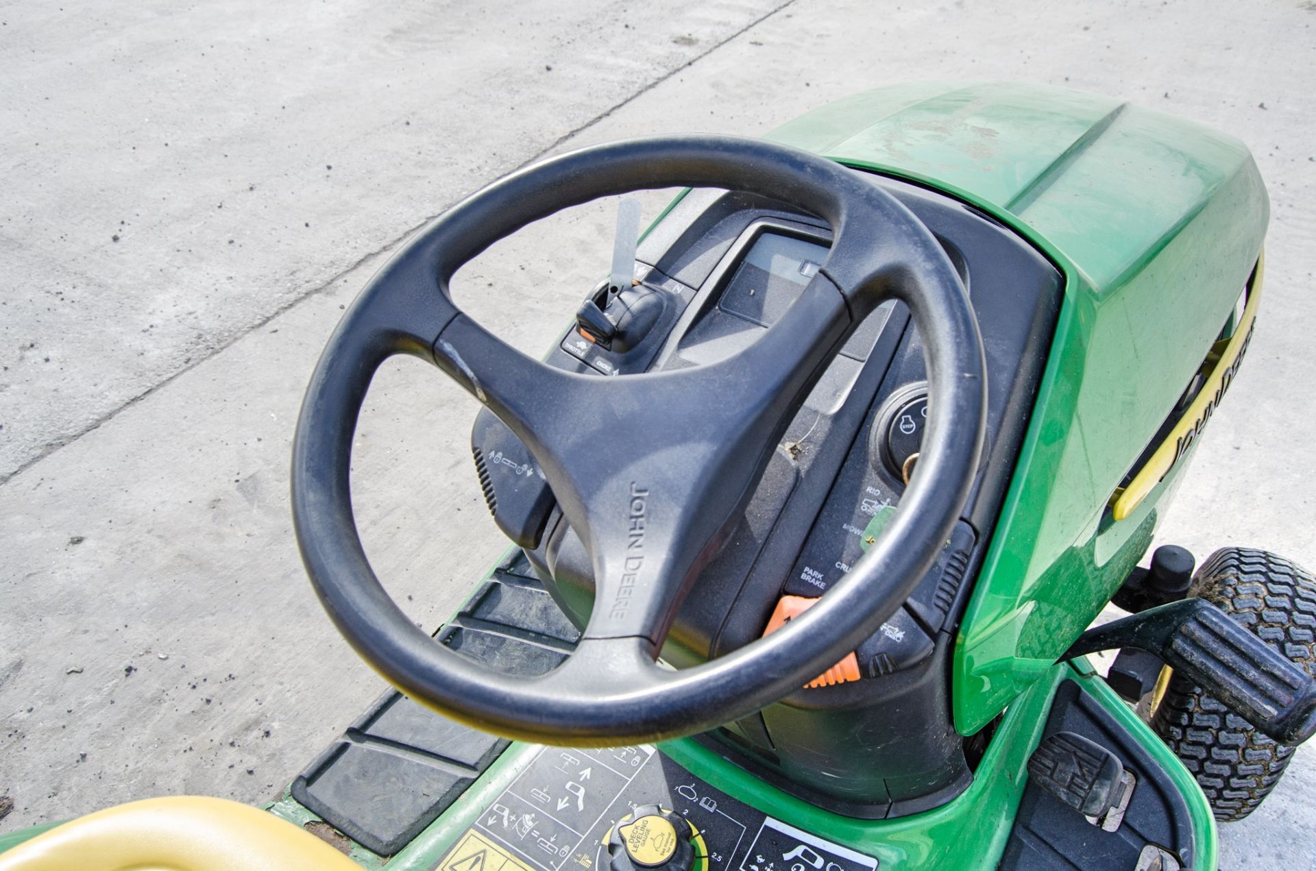 John Deere X300R petrol driven ride on mower Year: 2010 S/N: 180328 Recorded Hours: 367 c/w front - Image 11 of 15