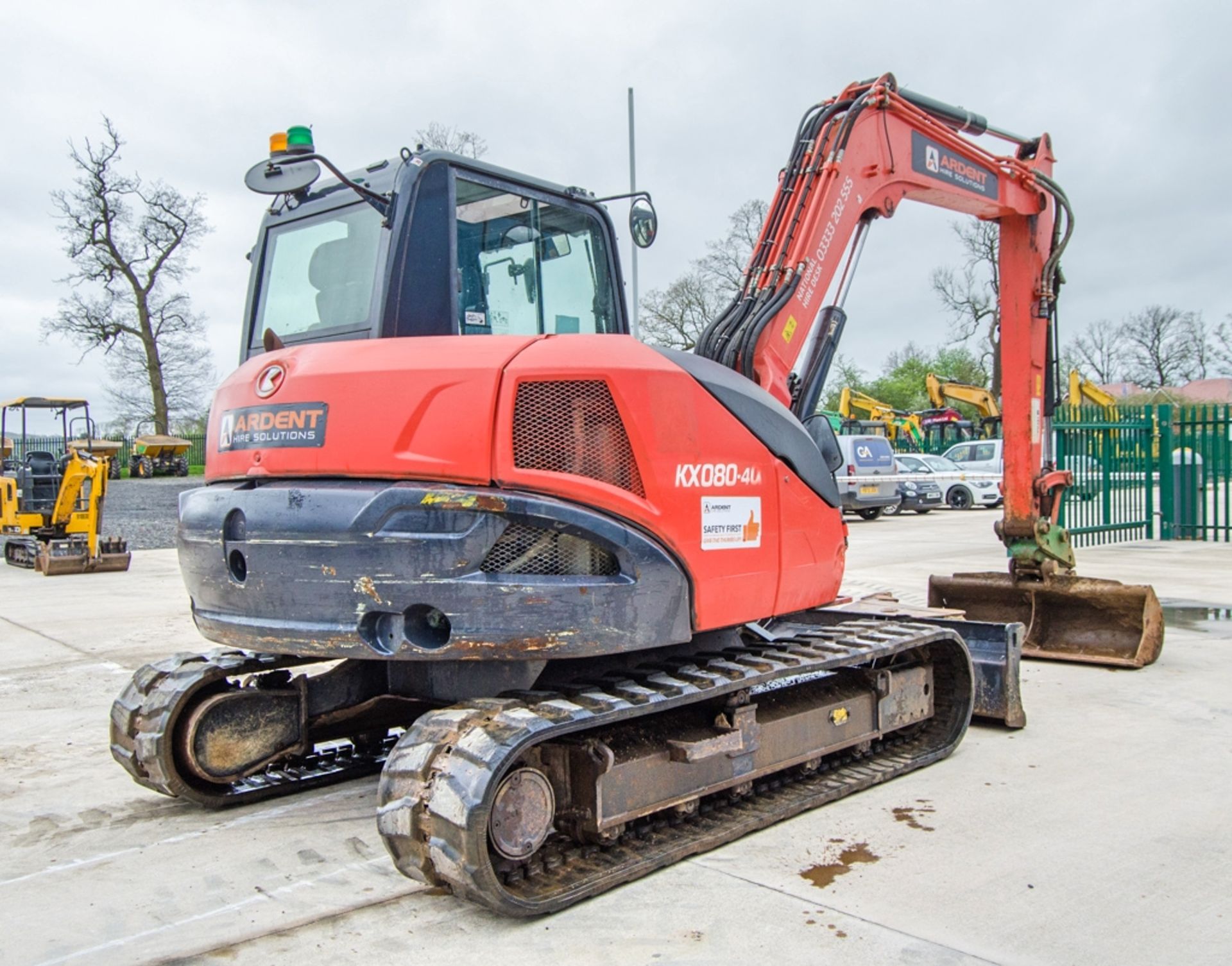 Kubota KX080-4 8 tonne rubber tracked excavator Year: 2018 S/N: 45539 Recorded Hours: 4117 piped, - Image 3 of 24