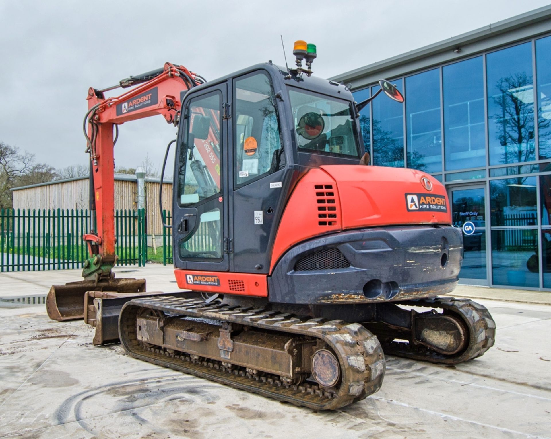 Kubota KX080-4 8 tonne rubber tracked excavator Year: 2018 S/N: 45539 Recorded Hours: 4117 piped, - Image 4 of 24