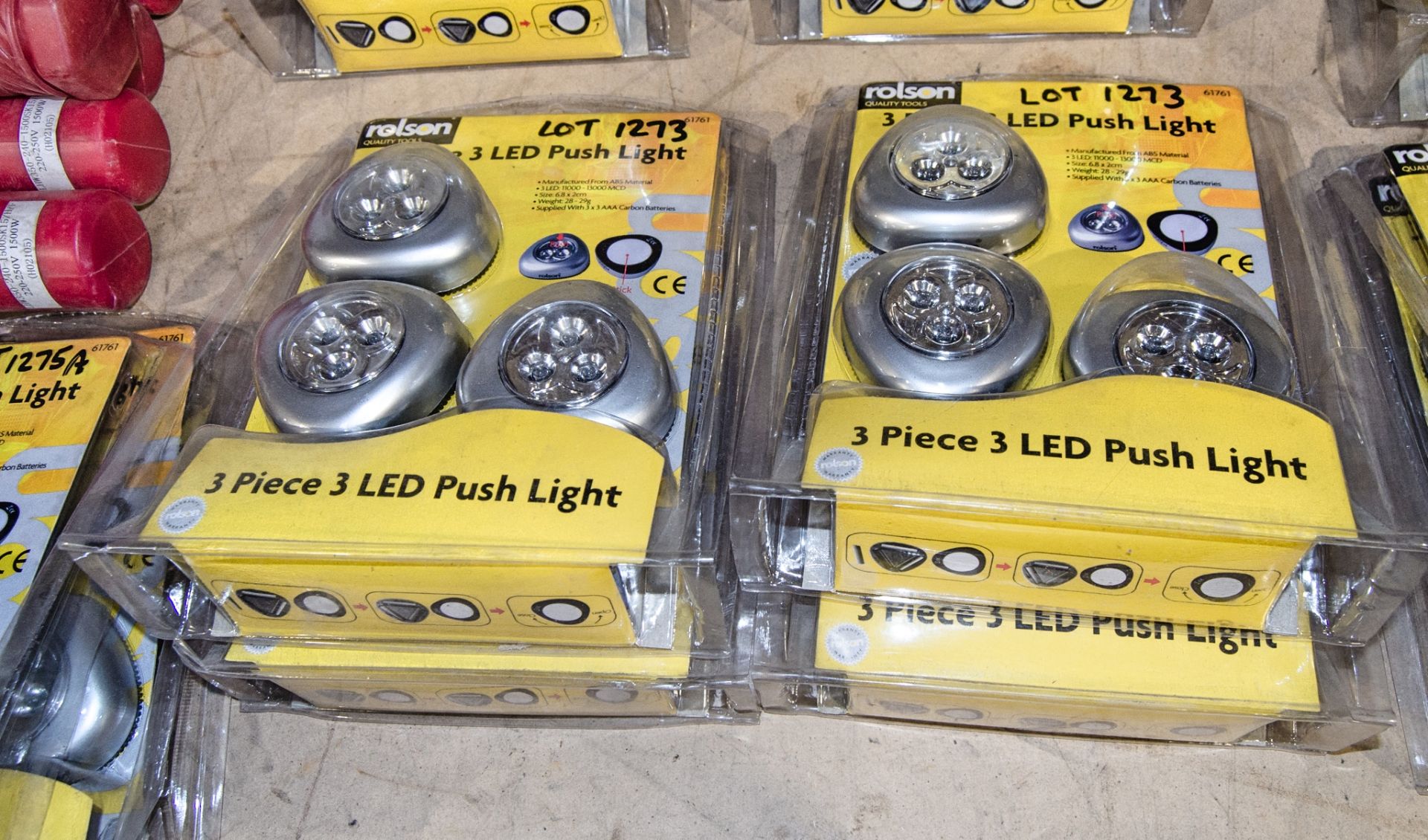 4 - Rolson 3 pack of LED push lights