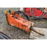 Indeco hydraulic breaker to suit excavator Pin diameter: 45mm Pin centres: 300mm Pin width: 180mm