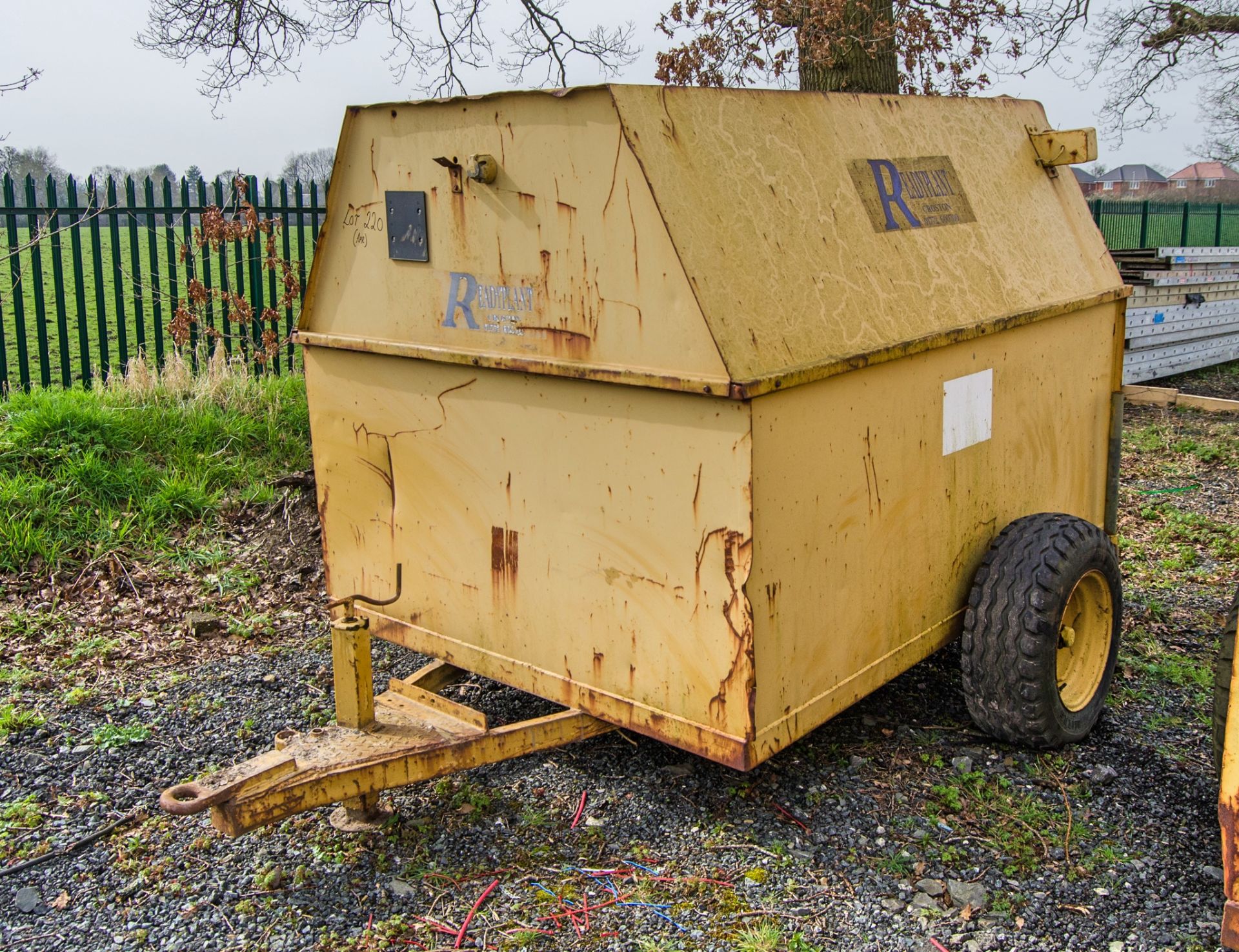 Single axle site tow mobile bunded fuel bowser c/w petrol driven pump & delivery hose RPL770 ** No