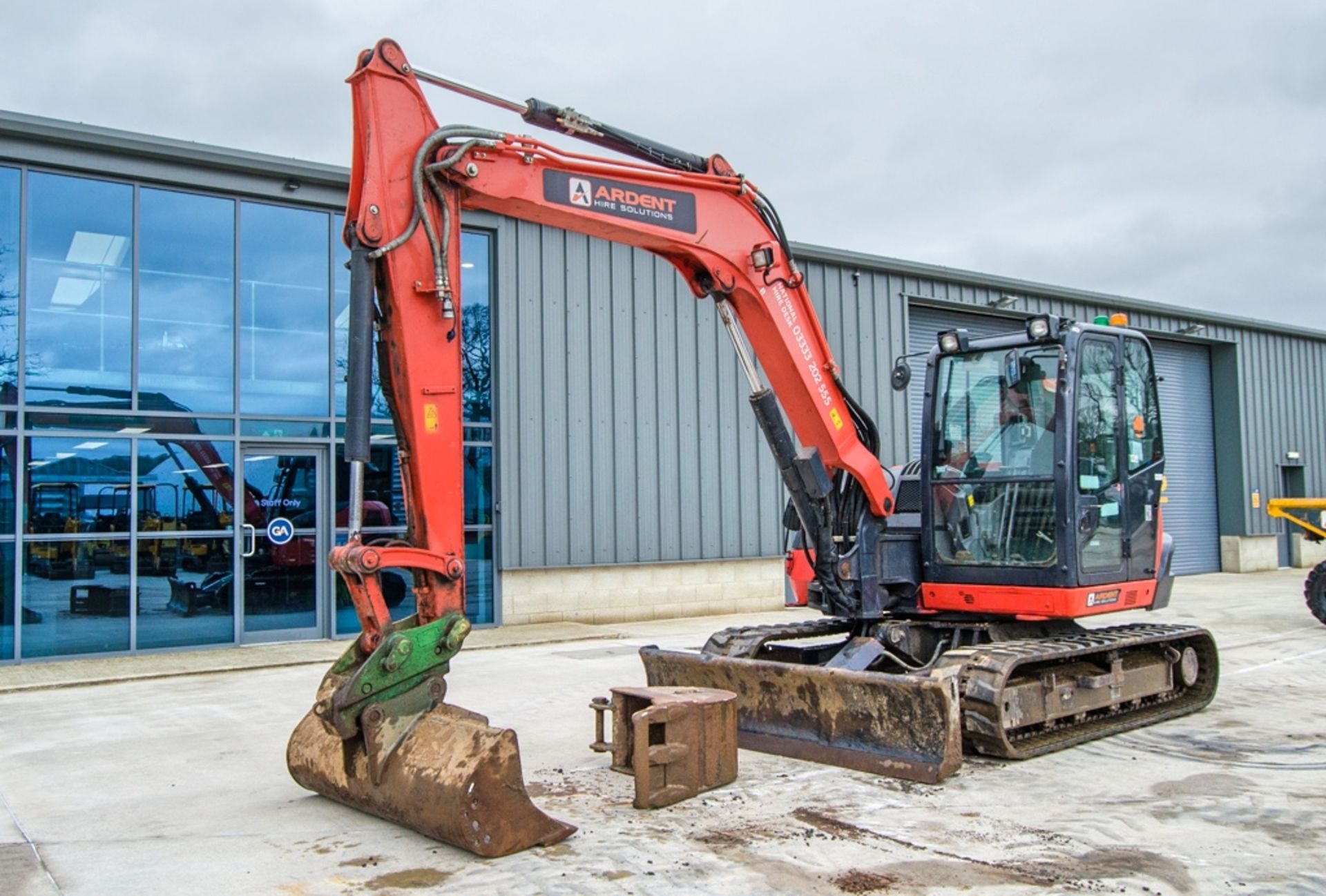 Kubota KX080-4 8 tonne rubber tracked excavator Year: 2018 S/N: 45539 Recorded Hours: 4117 piped,
