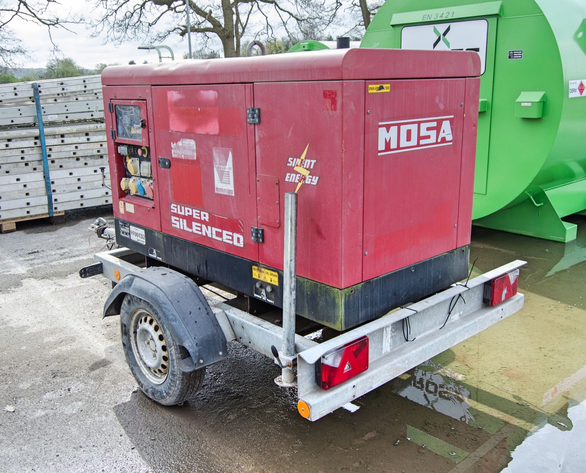 Mosa GE20 YSX 20 kva diesel driven fast tow mobile generator Year: 2015 S/N: 44516 PF00132 - Image 4 of 7