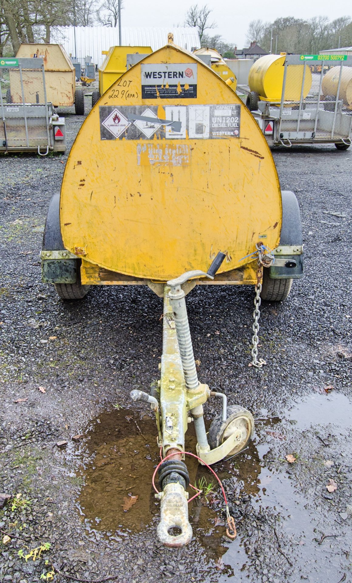 Western Abbi 950 litre fast tow bunded fuel bowser c/w manual pump, delivery hose & nozzle 14031402 - Image 5 of 7