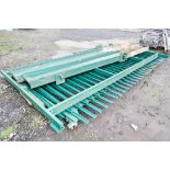 Pair of steel gates & posts Size of each gate: 14 ft wide x 8 ft high