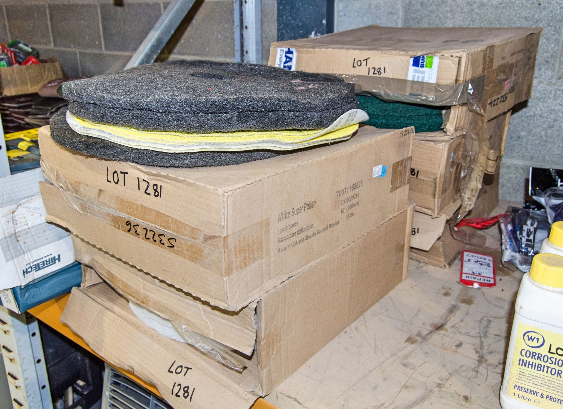 5 - boxes of various floor scrubbing pads