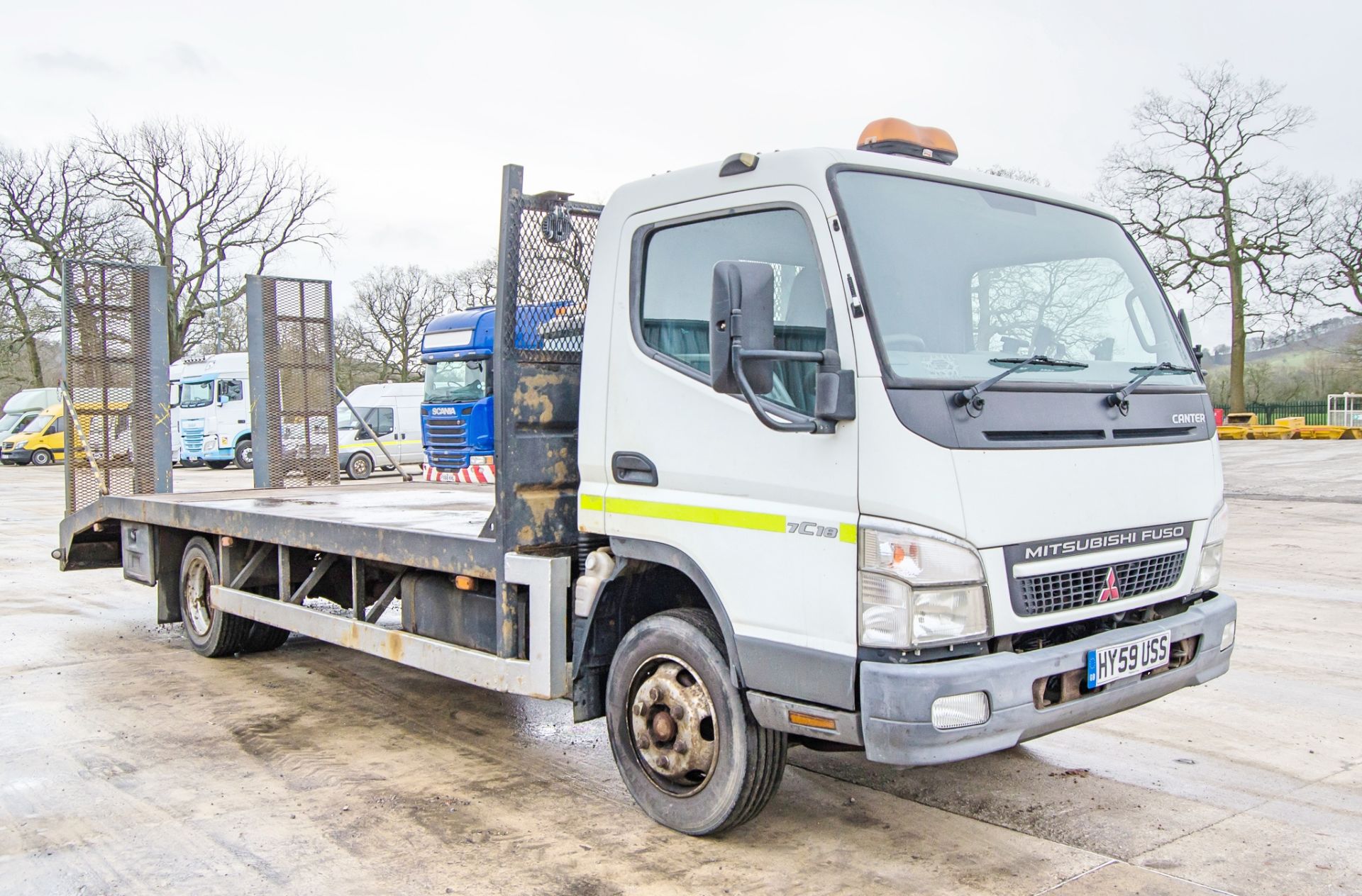 Mitsubishi Fuso Canter 7C18  7.5 tonne beaver tail plant lorry Registration Number: HY59 USS Date of - Image 2 of 28