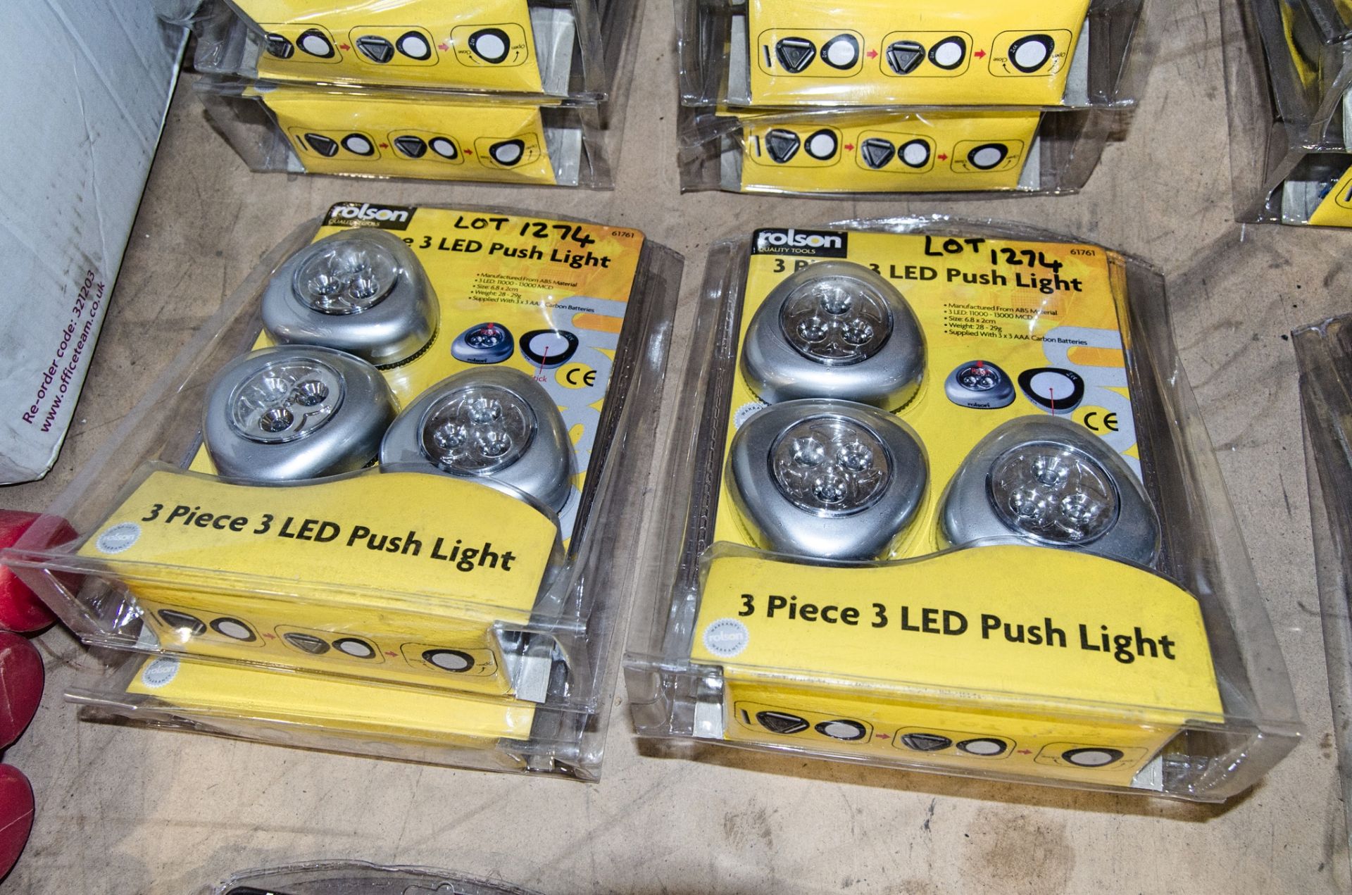 4 - Rolson 3 pack of LED push lights