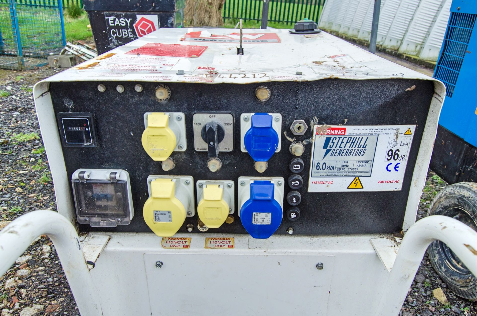 Stephill SE6000 6 kva diesel driven generator S/N: 278554 Recorded Hours: 1355 CW44212 ** Electrical - Image 3 of 4