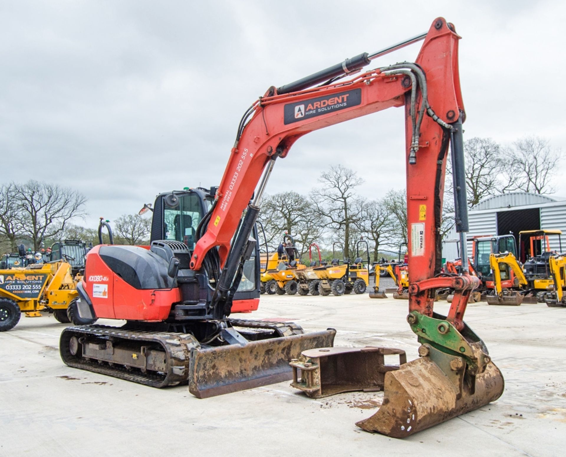 Kubota KX080-4 8 tonne rubber tracked excavator Year: 2018 S/N: 45539 Recorded Hours: 4117 piped, - Image 2 of 24