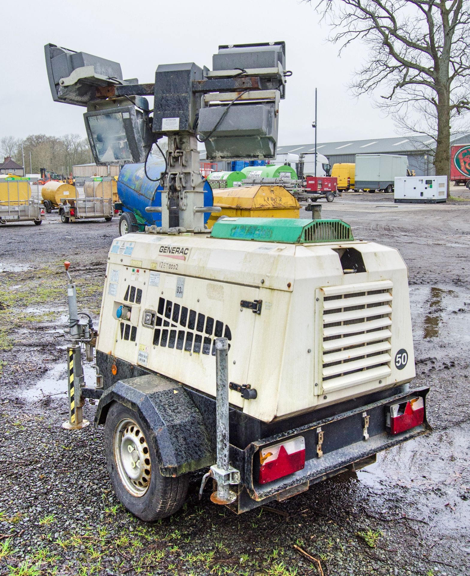 Generac VT1 diesel driven 4-head fast tow lighting tower Year: 2016 S/N: 1600290 Recorded Hours: 961 - Image 4 of 9